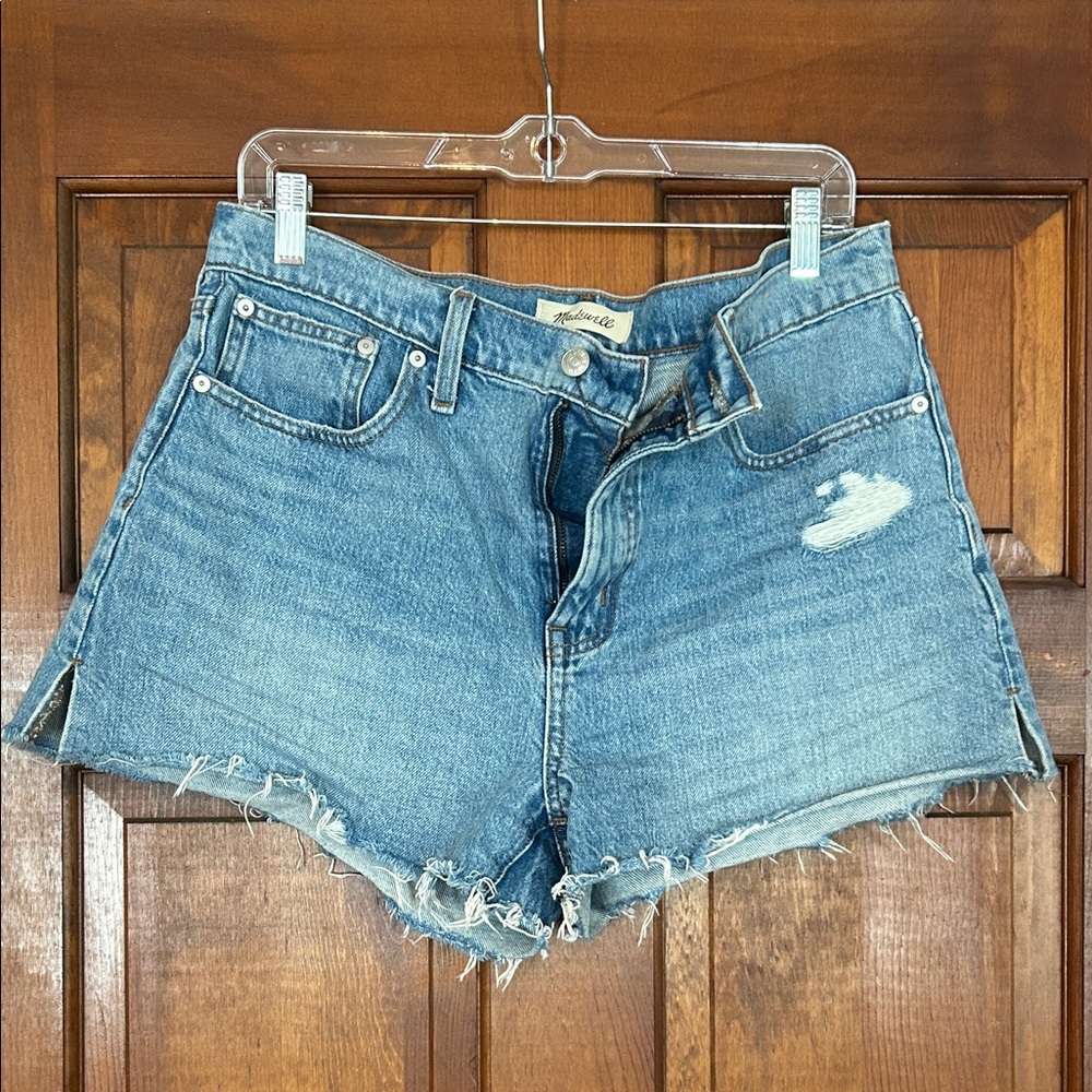 Madewell Light Blue Distressed Denim Cutoff Shorts